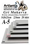 A5 Mukavva Gri 2.5 mm 20 Adet 1 Paket 14,8x21 cm A-5 Mukavva 2,5 mm Kalınlığında A-5 Mukavva