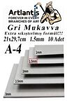A4 Mukavva Gri 1.5 mm 10 Adet 1 Paket 21x29,7 cm A-4 Mukavva 1,5 mm Kalınlığında A-4 Mukavva
