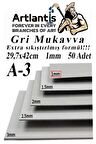 A3 Mukavva Gri 1.0mm 50 Adet 1 Paket 29.7x42 cm A-3 Mukavva 1,0 mm Kalınlığında A-3 Mukavva