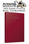 2024 Ajanda 17X24 cm Çizgili Cilt Bezli Dikişli 1 Adet Günlük Planlayıcı Cilt Bezi Ciltli Ajanda 2024 Ofis Okul Büro