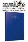 2024 Ajanda 17X24 cm Çizgili Cilt Bezli Dikişli 1 Adet Günlük Planlayıcı Cilt Bezi Ciltli Ajanda 2024 Ofis Okul Büro