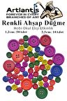 Renkli Düğme Ahşap 60 Adet 1 Paket Okul Kreş Sanat Etkinlik Anasınıfı 1,2cm 50 Adet 2,5cm 10 Adet