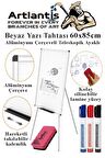 Ayaklı Beyaz Yazı Tahtası 60x85 cm Teleskobik Ayaklı 1 Adet Alüminyum Kolay Silinebilir Ergomik Beyaz Yazı Tahtası