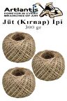 Jüt İpi Kırnap 300 Metre Mumlu Kırnap İplik Jüt İp Kendir İp Süs Naturel Doğal İplik Hasır İplik Çuval İp