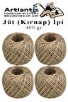 Jüt İpi Kırnap 400 Metre Mumlu Kırnap İplik Jüt İp Kendir İp Süs Naturel Doğal İplik Hasır İplik Çuval İp