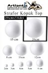 Strafor Köpük Top 20 cm 3 Adet Köpük Top Küre Toplar Yuvarlak Strafor Köpük Top Okul Deney Hobi Sanat