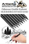Odunsuz Grafiti Kalemi 9 lu 1 Paket Odunsuz Kömür Kalemi Füzen Kalemi Çizim Kalemi Eskiz ve Karakalem Kalemi