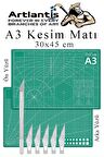 Kesim Matı A3 ve Kretuar Seti 1 Adet 30x45 cm Çift Taraflı Çizim Matı Kesme Madı Kesim Tablası Kesim Altlığı