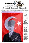 Atatürk Baskılı Türk Bayrağı 100x150 cm 1 Adet Bayraklı Atatürk Posteri Dijital Baskı Raşel Kumaş İç ve Dış Ortama Uygundur