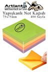 Yapışkanlı Not Kağıdı 4 Renk 400 Sayfa 1 Paket Bahar Küp Blok Yapışkanlı Postit 75x75 mm Renkli 