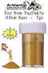 Altın Sarı Toz Sim Tuzluklu 7 gr 3 Adet Renkli Toz Sim Epoksi Reçine Okul Etkinlik Dekarasyon Slime