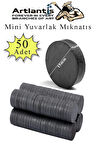 Yuvarlak Mıknatıs Mini 50 Adet 15x3 mm Mini Mıknatıs Seramik Kömür Mıknatıs Nişan Düğün Sünnet Çok Amaçlı Süsleme Mıknatıs
