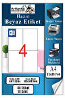 A4 Hazır Etiket 105x148.5 mm 10 Sayfa 1 Paket 4 lü Kendinden Yapışkanlı Fotokopi Lazer İnkjet Kağıdı Yazıcılar İçin Uyumlu