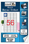 A4 Hazır Etiket 52.5x21.2 mm 10 Sayfa 1 Paket 56 lı Kendinden Yapışkanlı Fotokopi Lazer İnkjet Kağıdı Yazıcılar İçin Uyumlu