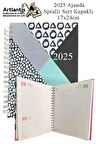 2025 Ajanda Spralli Sert Kapak 1 Adet 17x24 cm Telli Ajanda 2025 Çizgili Ajanda Günlük Planlayıcı Termo Kapak Ofis Okul