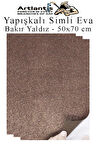Kahverengi Yapışkanlı Simli Eva 50x70 cm 3 Adet Simli Yapışkanlı Eva Süngeri Okul Kreş Anasınıfı Elişi Etkinlikleri Hobi