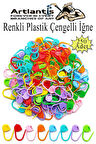 Plastik Çengelli İğne 250 li 1 Paket Örgü Ayracı Renkli Oval Çengelli İğne Klips İlmek Sabitleyici Belirleyici İp Tutucu