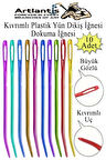Kıvrımlı Plastik Yün İğnesi 12 cm 10 Adet 1 Paket Plastik Dikiş Dokuma İğnesi Kavisli İplik İğne Goblen 