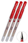Kırmızı İmza Kalemi 3 Adet Uniball Signo Broad1.0 mm Roller Pilot Kalem Um-153 Roller Uçlu Likit Mürekkepli Pilot Kalem