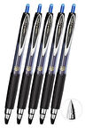 Mavi Pilot Kalem 5 Adet Uniball Signo Micro 207 0.5 mm Roller Uç Kalem Umn-207 İnci Uçlu Likit Mürekkepli Jel Kalem