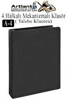 4 Halkalı Klasör 1 Adet A4 PVC Öğrenci ve Ofis Tipi Evrak Sunum Klasörü İç Cepli Otomatik Mekanizmalı Büro Okul Arşivle