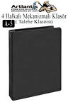 4 Halkalı Klasör 1 Adet A5 PVC Öğrenci ve Ofis Tipi Evrak Sunum Klasörü İç Cepli Otomatik Mekanizmalı Büro Okul Arşivle