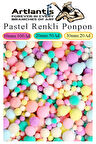 Pastel Renkli Pon Pon 10 20 30 mm 170 li 1 Paket Peluş Ponpon Tüylü Ponpon Okul Öncesi Kreş El İşi Hobi Elişi