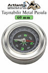 Pusula Çelik 60 mm 1 Adet Profesyonel Metal Kasa Dayanıklı Taşınabilir El Pusulası Yuvarlak Cep Pusulası