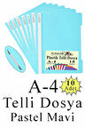 Telli Dosya Plastik A4 10 lu 1 Paket Poşet Dosyalara Uyumlu Ekonomik Kaliteli Şeffaf Kapak Telli Dosya Okul Büro Ofis