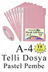 Telli Dosya Plastik A4 10 lu 1 Paket Poşet Dosyalara Uyumlu Ekonomik Kaliteli Şeffaf Kapak Telli Dosya Okul Büro Ofis