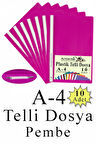 Telli Dosya Plastik A4 10 lu 1 Paket Poşet Dosyalara Uyumlu Ekonomik Kaliteli Şeffaf Kapak Telli Dosya Okul Büro Ofis
