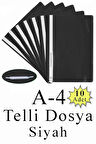 Telli Dosya Plastik A4 10 lu 1 Paket Poşet Dosyalara Uyumlu Ekonomik Kaliteli Şeffaf Kapak Telli Dosya Okul Büro Ofis