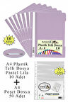 Telli Dosya Plastik A4 10 lu ve Poşet Dosya 50 li 1 Paket Ekonomik Kaliteli Şeffaf Kapak Telli Dosya Okul Büro Ofis