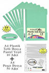 Telli Dosya Plastik A4 10 lu ve Poşet Dosya 50 li 1 Paket Ekonomik Kaliteli Şeffaf Kapak Telli Dosya Okul Büro Ofis