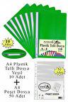 Telli Dosya Plastik A4 10 lu ve Poşet Dosya 50 li 1 Paket Ekonomik Kaliteli Şeffaf Kapak Telli Dosya Okul Büro Ofis