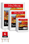 Kare Tuval 6 Adet 10x10 20x20 30x30 cm Boş Tuval Tablo Arkadan Zımbalı Resim Tuvali Akrilik Boya Yağlı Boya Sanat Hobi