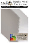 Metalik Aynalı Fon Kartonu 10 lu A5 15x20 cm 1 Paket Okul Sınıf Dekoratif Pırıltılı Folyo Kağıt Dekoratif Anasınıfı Kreş