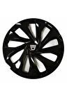 Dacia Sandero Uyumlu 14 Inç 4 Adet Piano Black Siyah Jant Kapağı Takımı