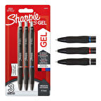 Sharpie S Gel Jel Mürekkepli Kalem 0.7mm Siyah-Mavi-Kırmızı 3’lü Blister 2136596