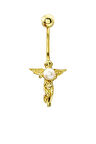 İncili Melek Altın Göbek Piercingi