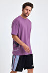 Gymwolves Erkek Over Size Spor T-Shirt | Kurt  Baskılı | Workout T-Shirt | Tişört | Mor |
