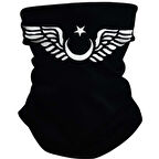 Buff ( Bandana) Yüz Maskesi Ayyıldız Baskılı Siyah