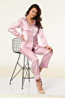 Kadın Patlı Saten Düğme Detaylı Pijama Takımı LL.N1.I0.LA.004