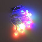 Bahçe Keyfi için Pilli 3MT 2MOD RGB Işıklı 20LED Beyaz Top Şerit Aydınlatma