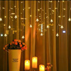 Bahçe Keyfi için 4MT Gün Işıklı Yıldız 96LED Farklı Boy 19 Saçak Perde Aydınlatma