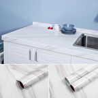 Büro Ev Dekoru için 5MT Yapışkanlı Açık Mermer Desenli Kaplama Tezgah Folyosu