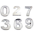 Büro Ev Dekoru için 3ADET 2,5CM Krom Kaplı Plastik Dolap Kapı Numarası Seti