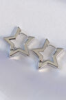 Zarif Kadın için Silver Pirinç Yıldız Stil Küpe