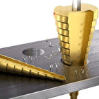 Büro Ev Atölye için 3PARÇA Sac Demir Delme Kademeli Matkap Ucu Seti