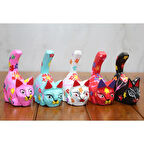 Büro Ev Ofis Dekoru için 5PARÇA Ahşap Kedi Figürü Seti